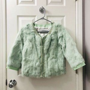 Genuine Rabbit Fur Coat Women’s Mint